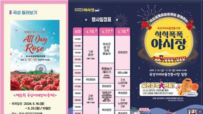 곡성기차마을전통시장, '칙칙폭폭 야시장' 5월 16일 개막
